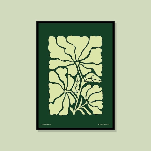 Poster botanico per collezione di arte murale colorata