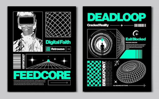 Poster brutalista con tipografia audace e layout crudo