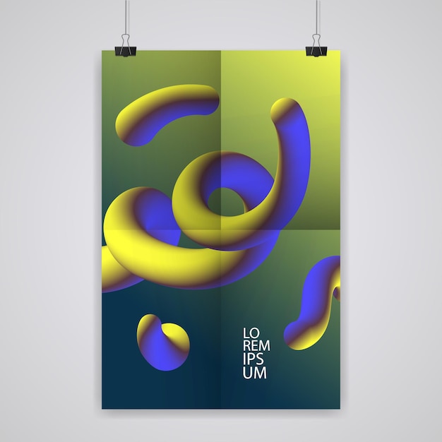Poster colorato astratto alla moda.