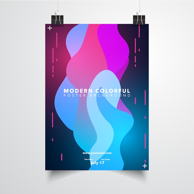 Poster con disegno colorato