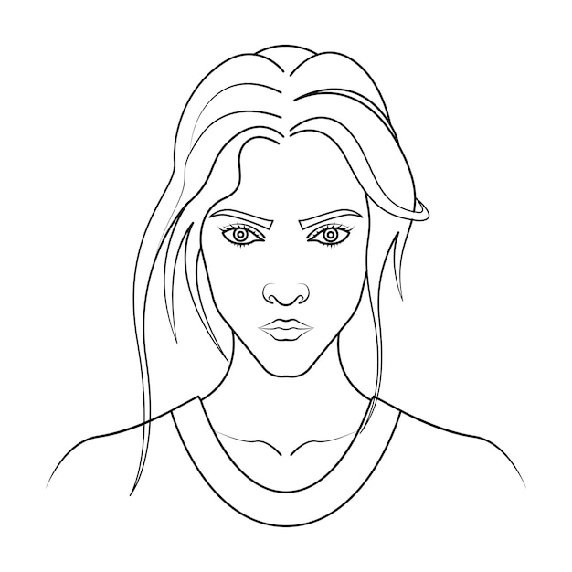 Poster con ritratto di donna line art, stampa floreale femminile con disegno minimo