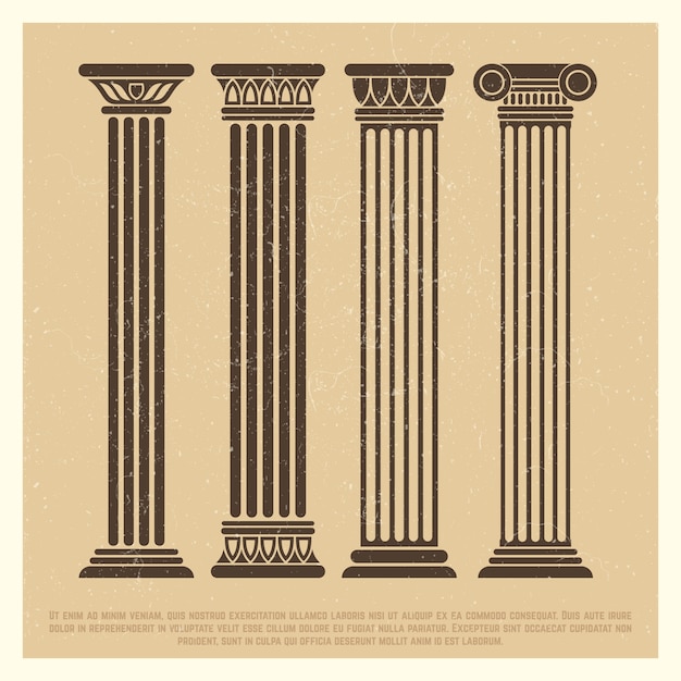 Poster con set di colonne antiche