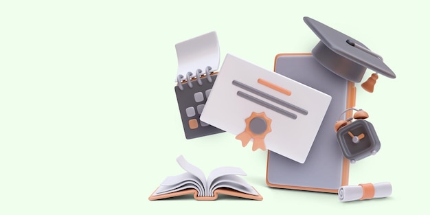 Poster concettuale per l'istruzione online in stile realistico Illustrazione vettoriale