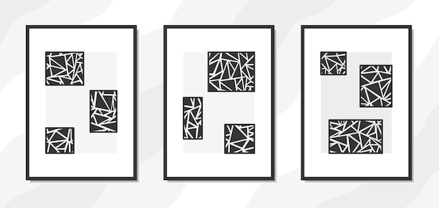Poster da parete moderno di forme geometriche astratte con texture di vetro rotto per interni domestici