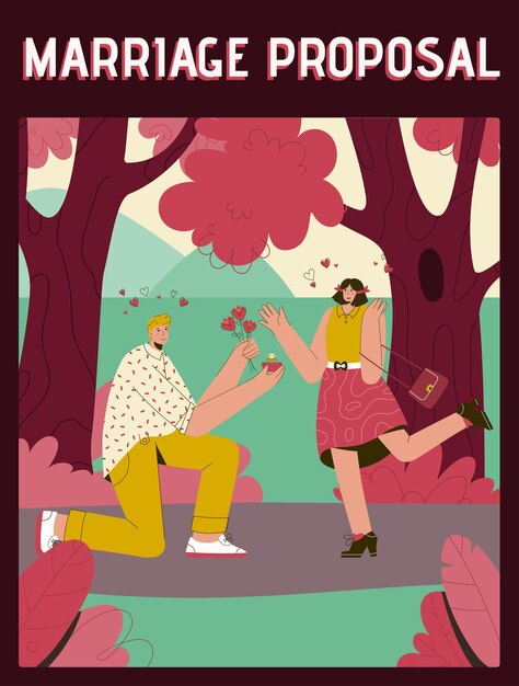 poster del concetto di proposta di matrimonio