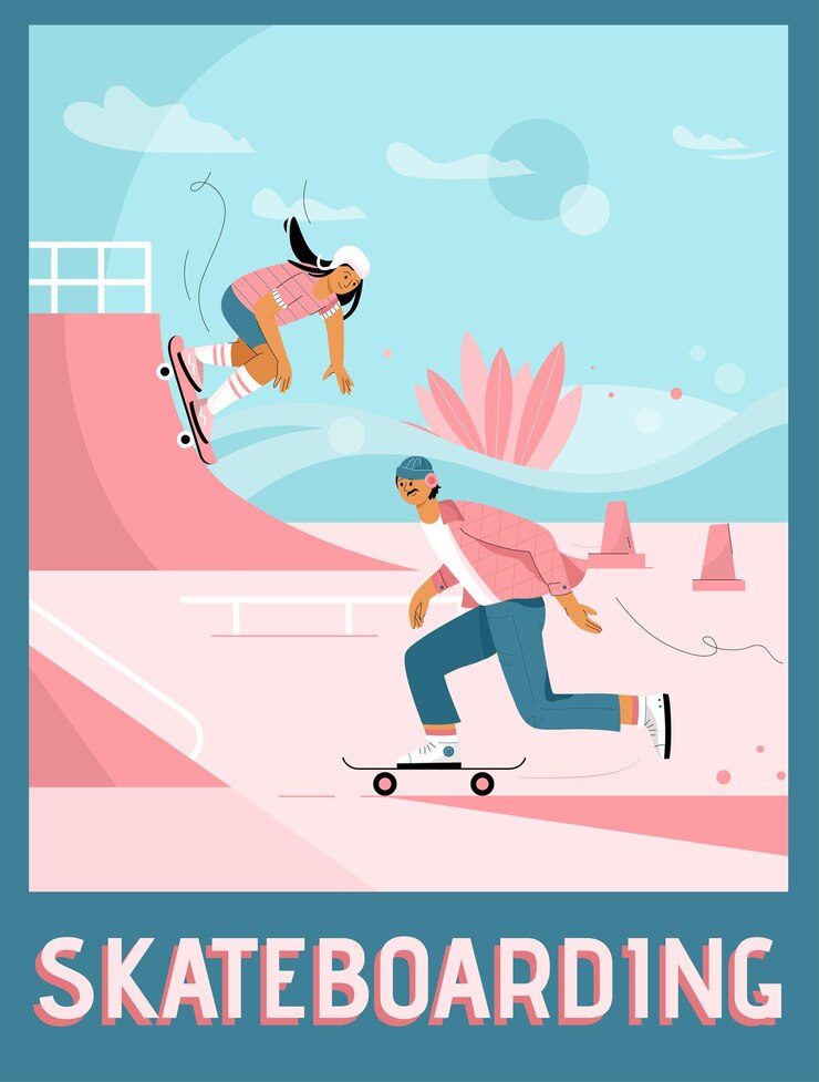 poster del concetto di skateboard