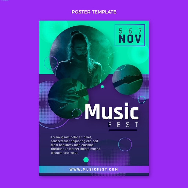 Poster del festival musicale con mezzitoni sfumati
