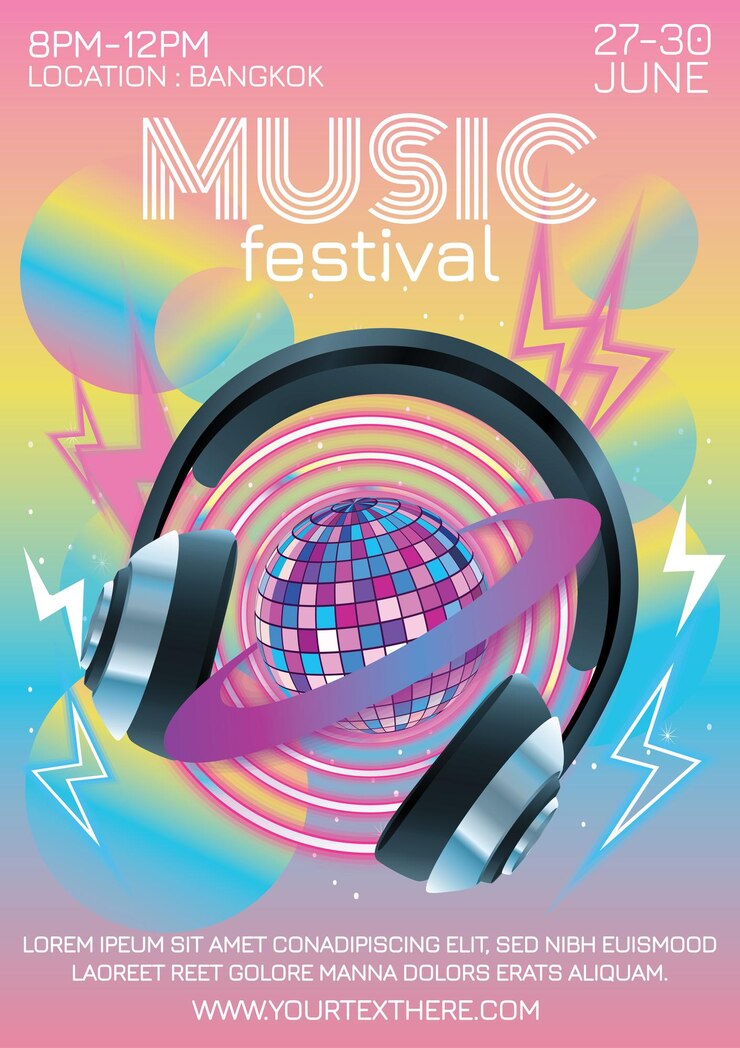 poster del festival musicale per la festa