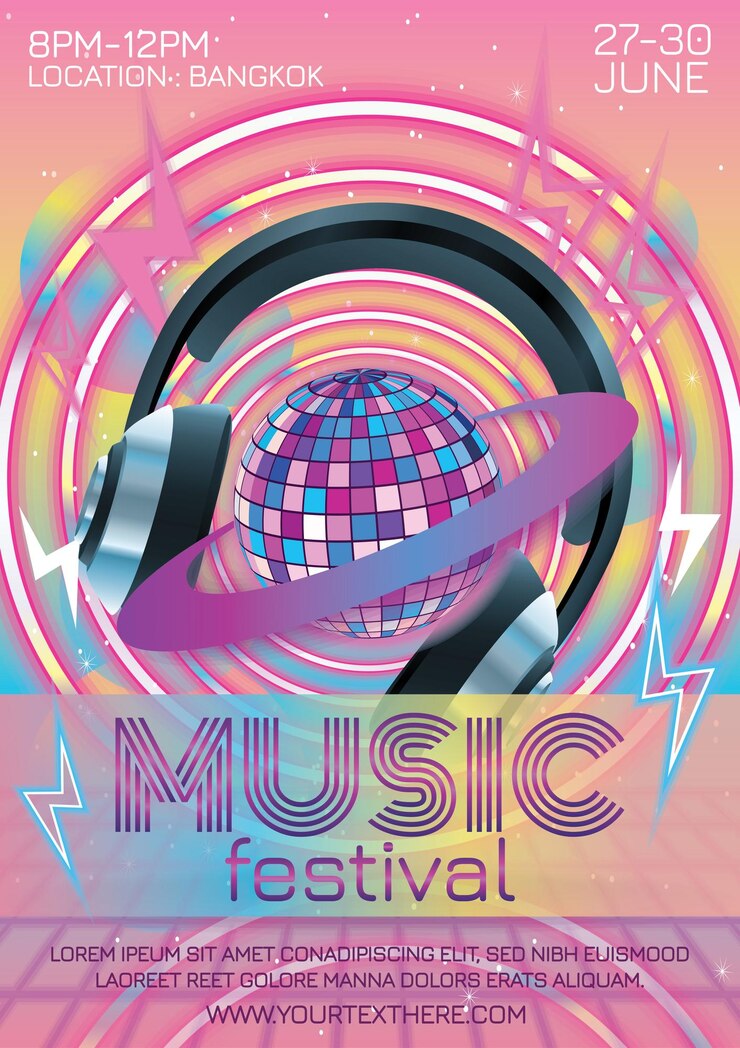 poster del festival musicale per la festa