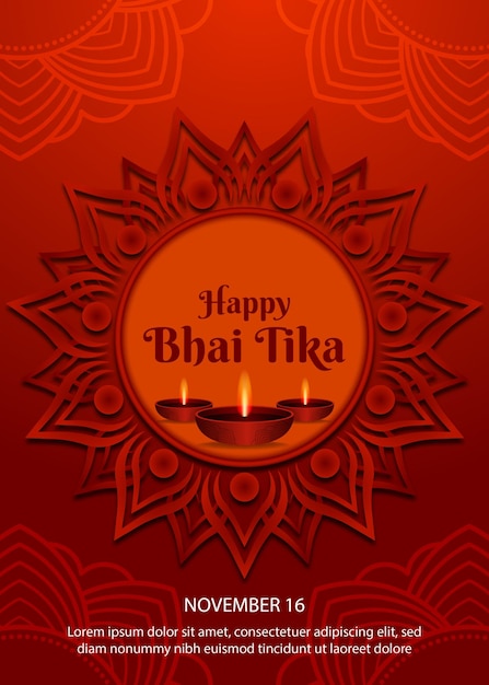 Poster del festival tradizionale Happy Bhai Dooj