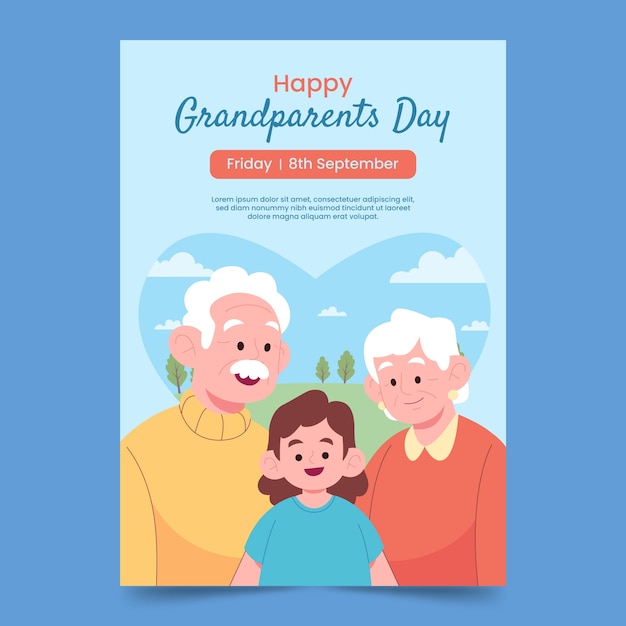 Poster del giorno dei nonni disegnato a mano