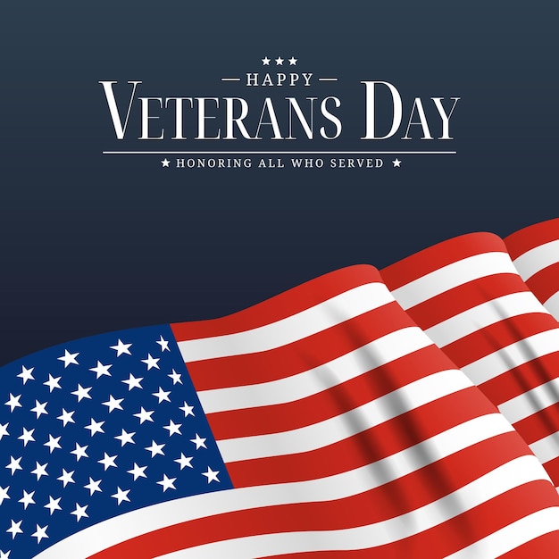 Poster del giorno dei veterani degli Stati Uniti. Illustrazione di vettore. EPS10
