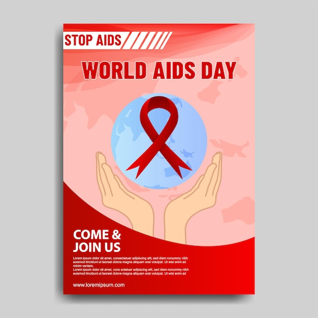 poster della Giornata Mondiale dell'Aids su uno sfondo grigio