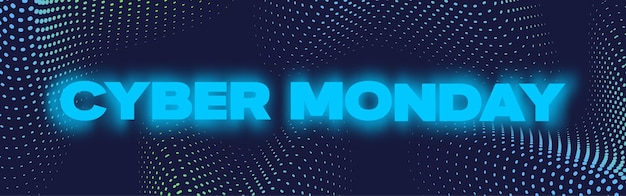 Poster di banner al neon di Cyber Monday o modello di flayer