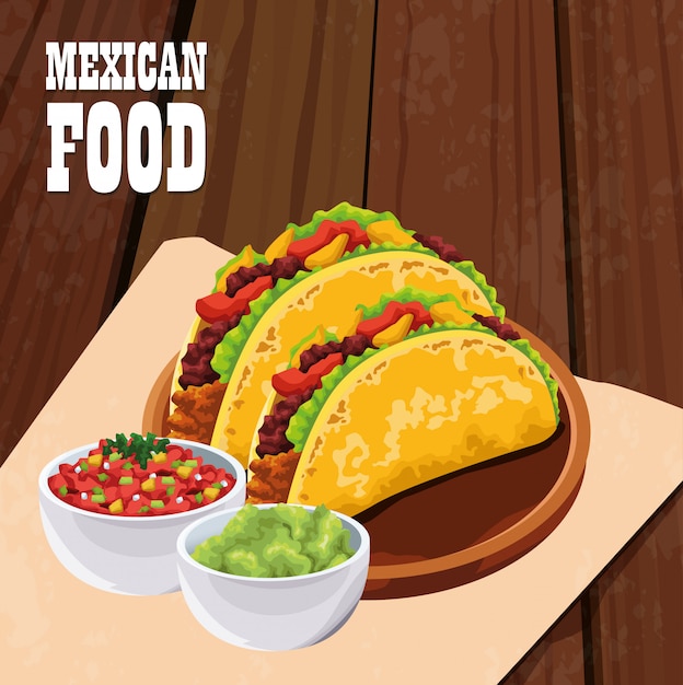 Poster di cibo messicano con tacos