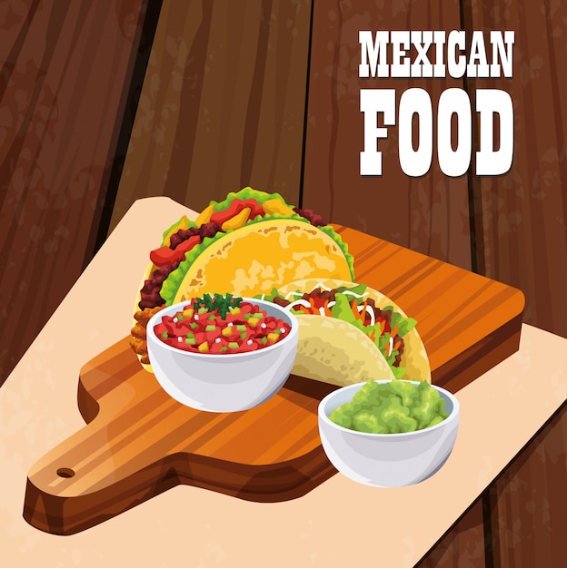 Poster di cibo messicano con tacos