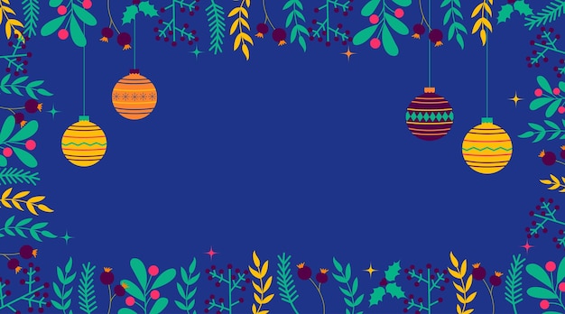 Poster di copertina di banner di sfondo di Buon Natale con illustrazione in stile trendy