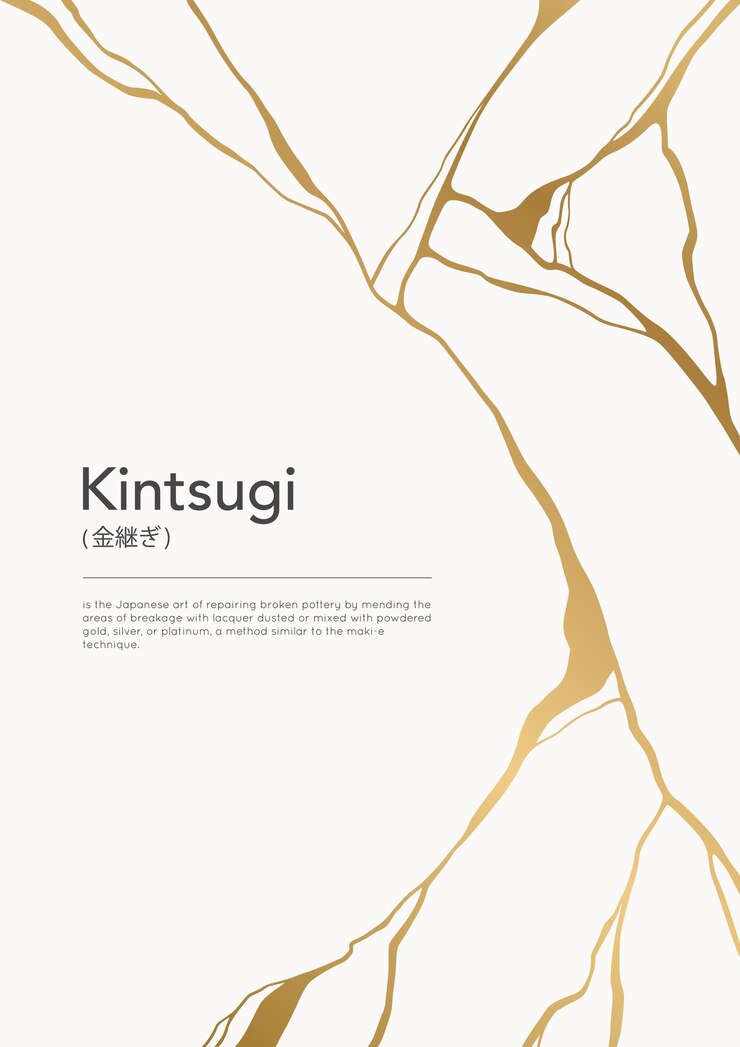 Poster di crack oro kintsugi