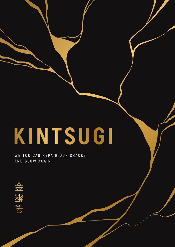 Poster di crack oro kintsugi