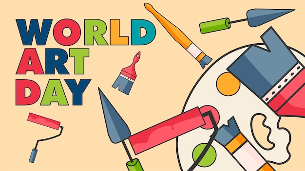 poster di design della giornata mondiale dell'arte