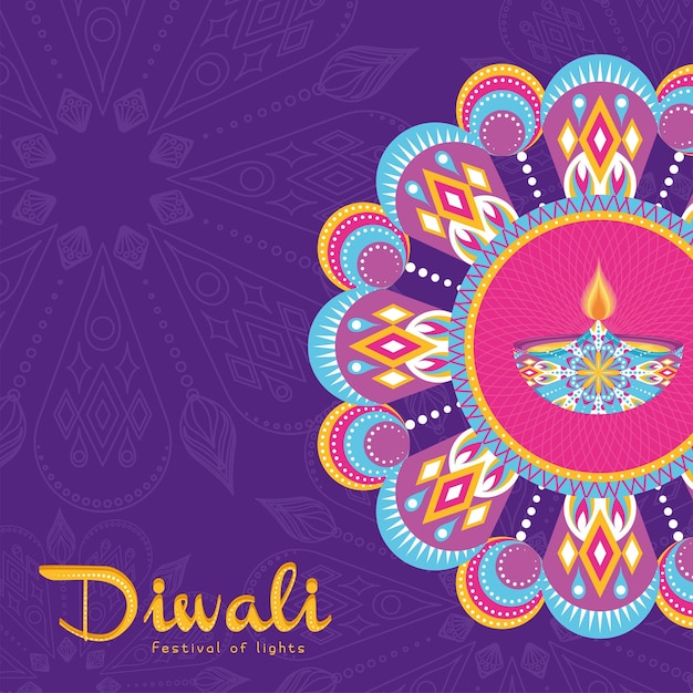 Poster di Diwali Celebrazione tradizionale indiana Illustrazione vettoriale