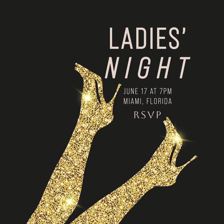 Vettore poster di invito a una festa per le signore di notte per la festa del giorno delle donne