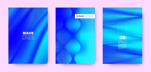 Poster di linee d'onda di collezioni di sfondi fluidi astratti