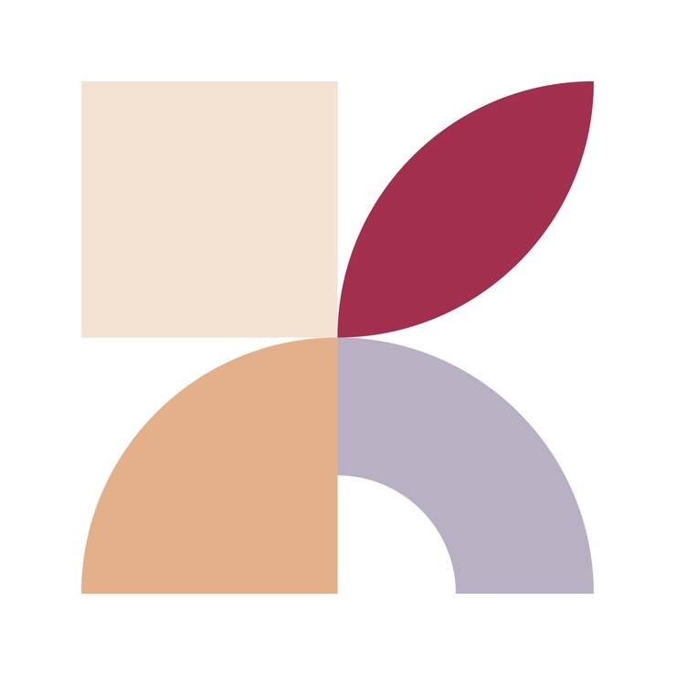 Vettore poster di modelli bauhaus di tendenza vector forme di colori geometrici astratti in beige e pastello rosso