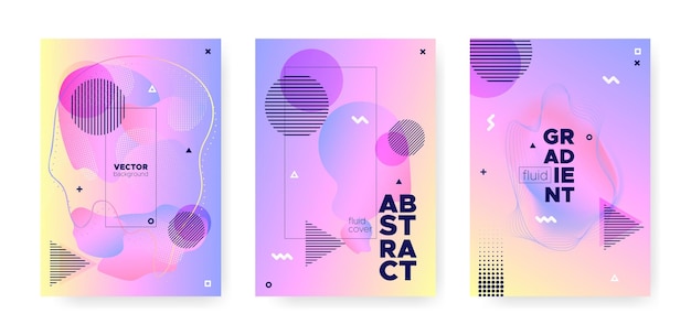 Poster di musica astratta con forme sfumate fluide e memphis ge