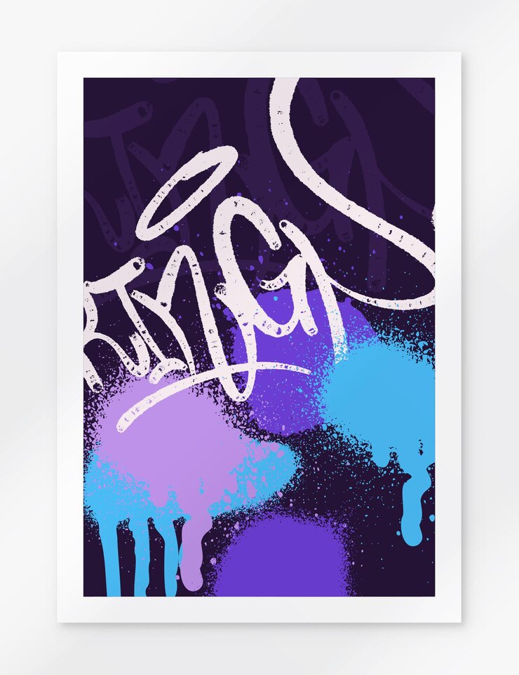 Vettore poster di sfondo multicolore lettere di graffiti iscrizioni dai colori vivaci nello stile dei graffi