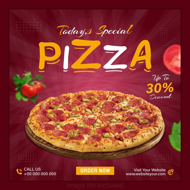 Poster di una deliziosa pizza