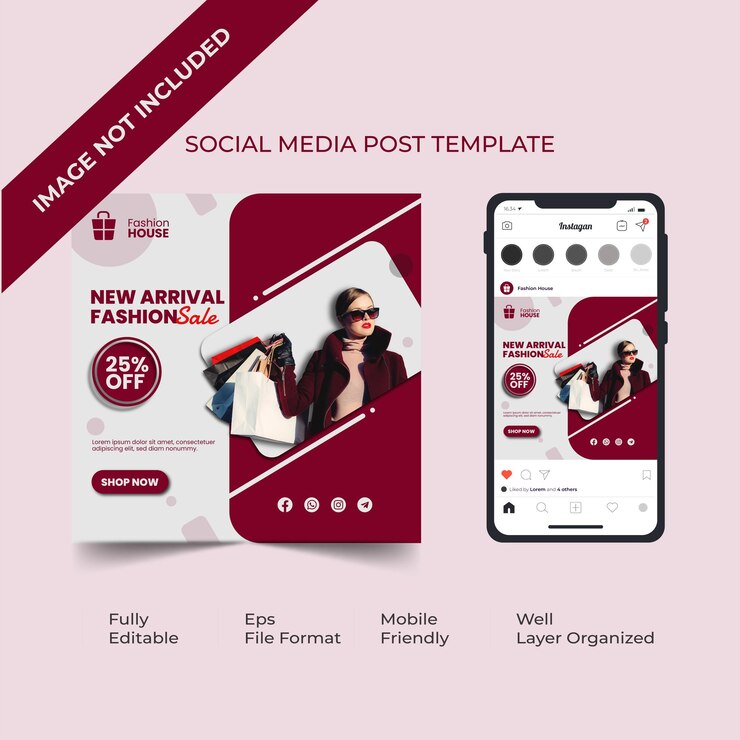 Vettore poster di vendita di moda per facebook e instagram