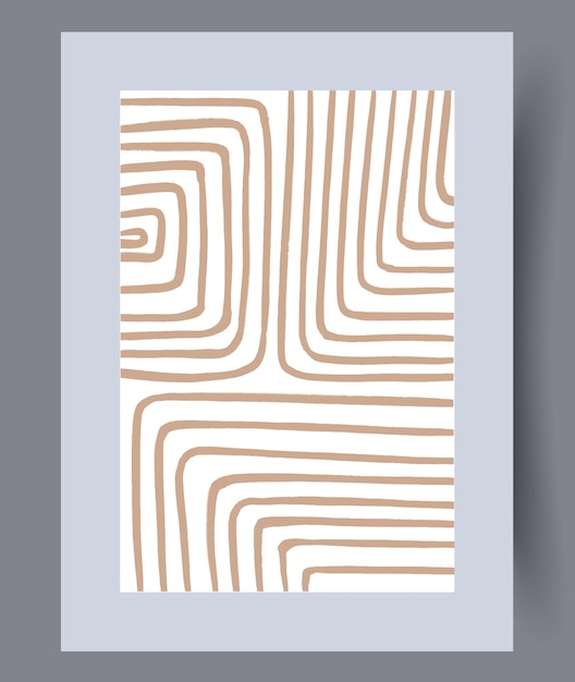 Poster di vettore di arte della parete stampabile. Design minimalista disegnato a mano per interni scandinavi.