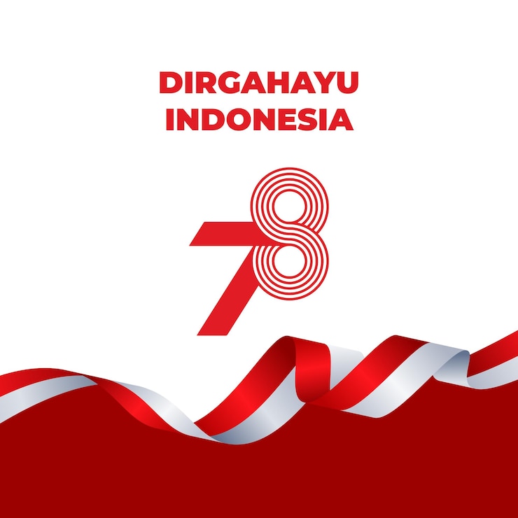 Vettore poster dirgahayu indonesia 78