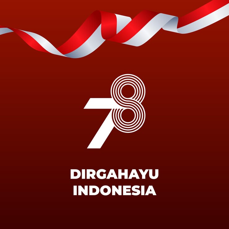 Vettore poster dirgahayu indonesia 78