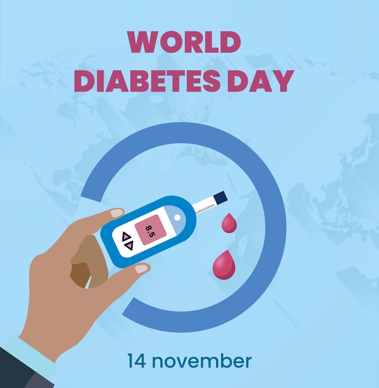 Vettore poster e banner per la giornata del diabete