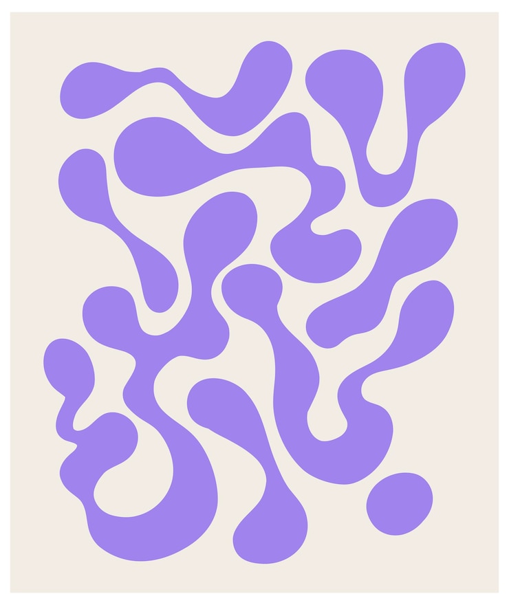 Vettore poster e griglie y2k viola astratto brutalista figura brutale contemporanea stella spirale ovale fiore e altri elementi primitivi estetica del design svizzero design bauhaus di memphis
