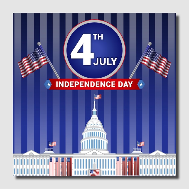 Poster e striscione di celebrazione della festa dell'indipendenza degli Stati Uniti del 4 luglio