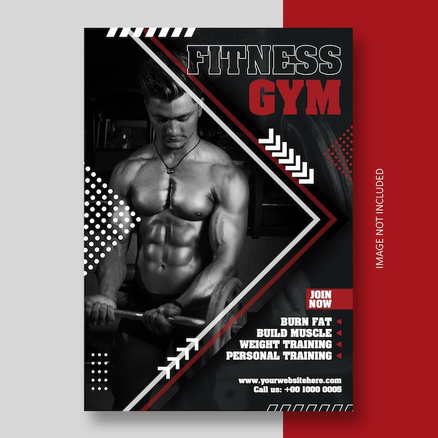 Poster fitness vettoriale con foto