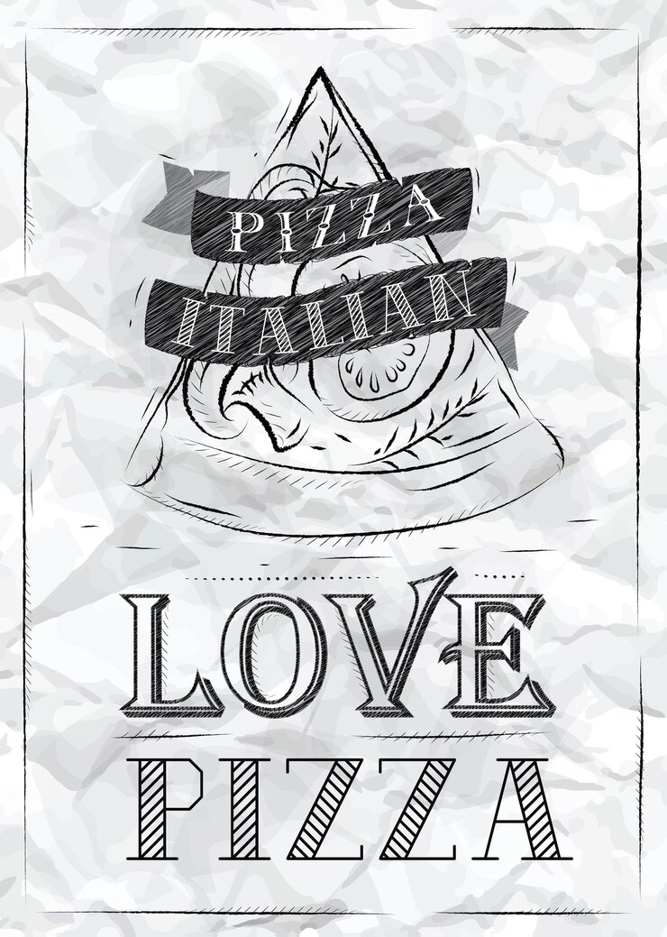 Vettore poster love pizza