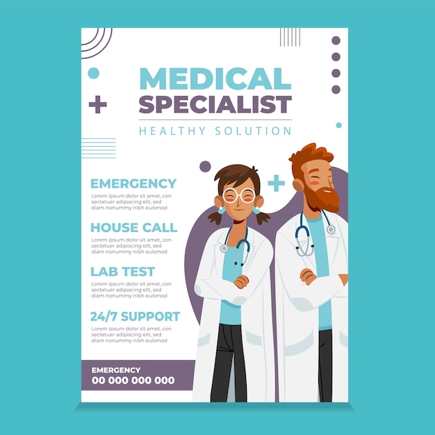 Poster medico a disegno piatto