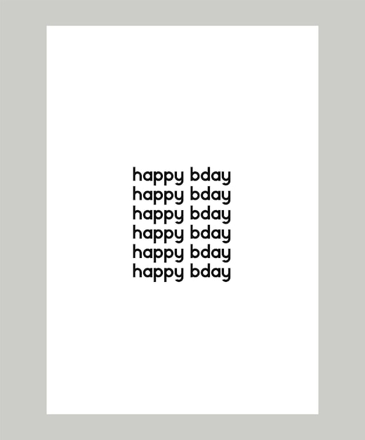 Poster minimalista di buon compleanno Illustrazione vettoriale Copertina della cartolina