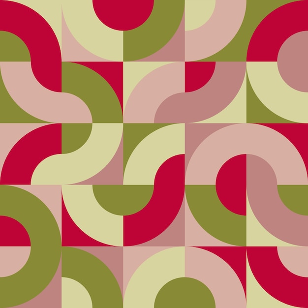 Poster minimalista geometrico con forme rotonde Modello vettoriale colorato astratto senza cuciture