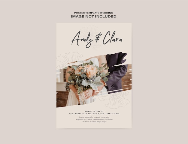poster modello matrimonio con foto stampabile