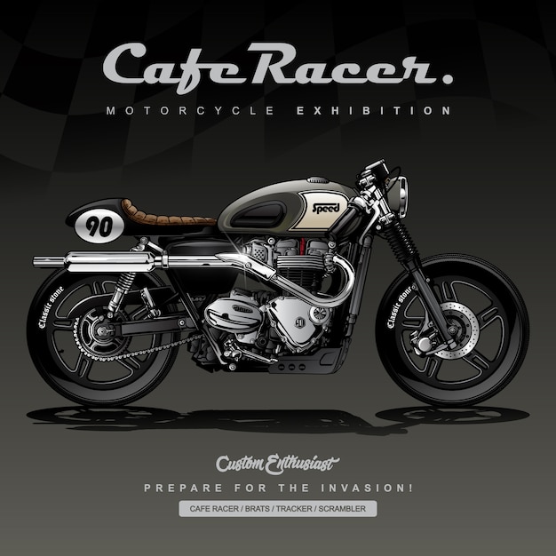 Poster moto custom vintage