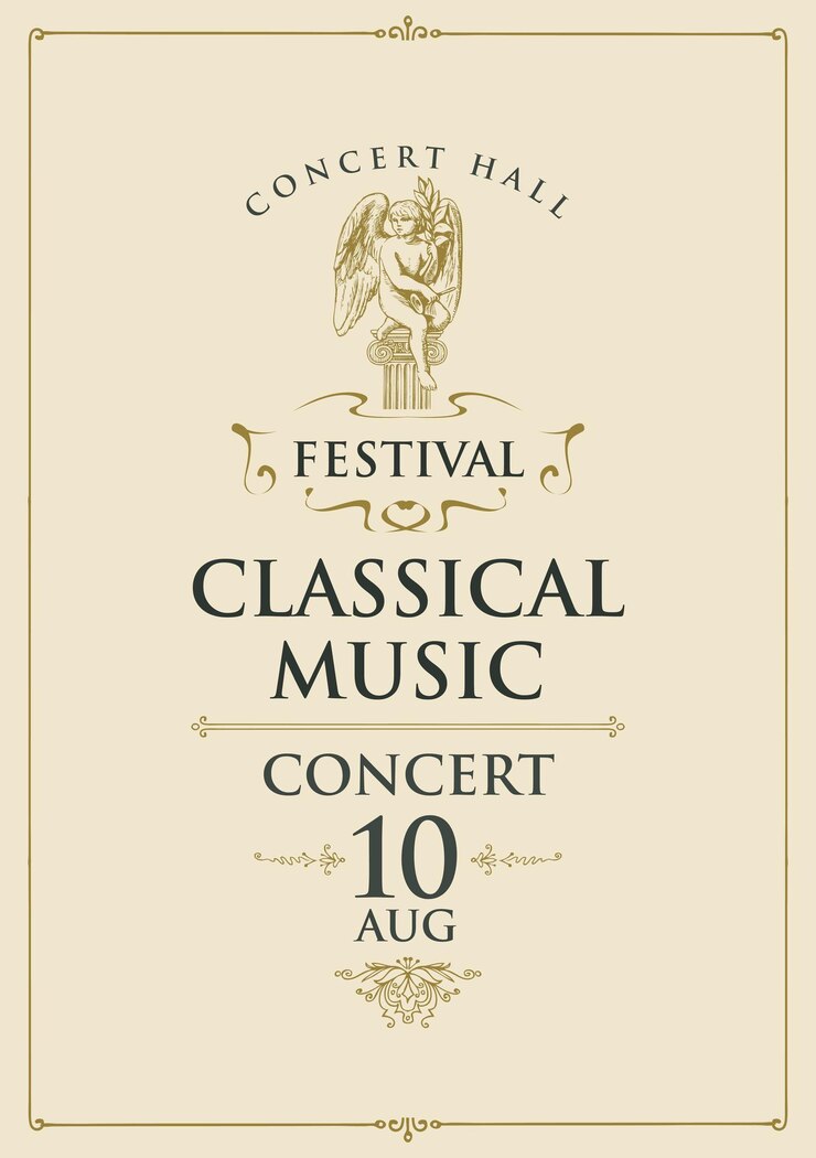 Vettore poster per concerto di musica classica