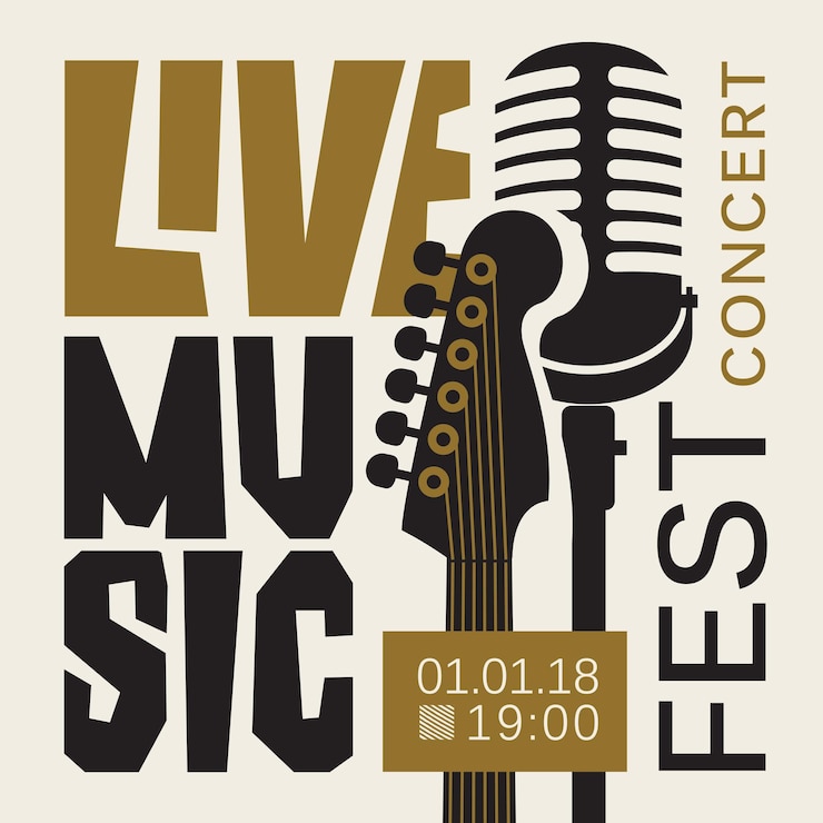 Vettore poster per festival di musica dal vivo