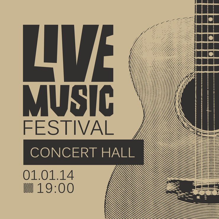 Vettore poster per festival di musica dal vivo