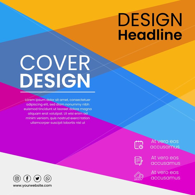 Vettore poster per i social media per il design colorato della copertina del volantino
