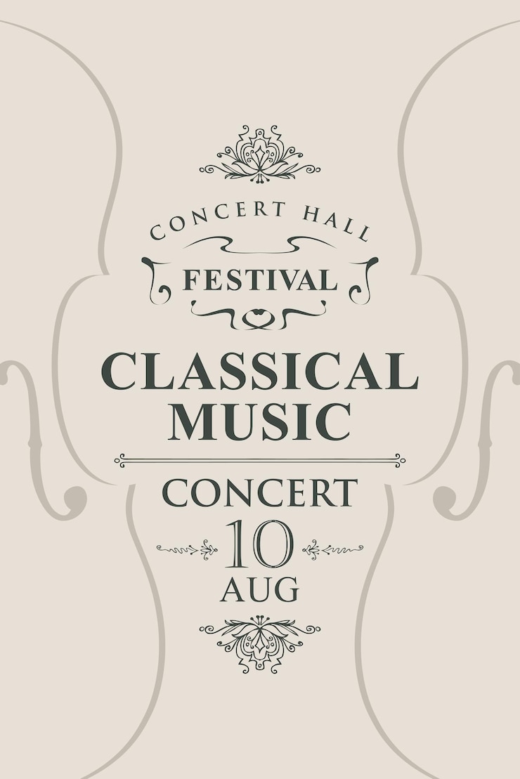 Vettore poster per il festival di musica classica
